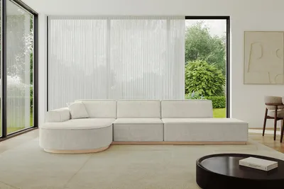 Produktbild von ALTDECOR Ecksofa in L-Form ARRIO-L2 - 328x171x83 cm Cremeweiß - Corner Sofa Bett Eckcouch Couch Wohnlandschaft Cauchsofa