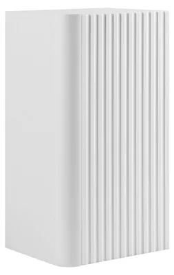 Image de Armoire de salle de bain suspendue, meuble bas avec porte, 3 étagères, blanc, 35 x 68 x 30 cm