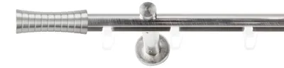 Produktbild von SN Deco Gardinenstange Innenlauf Nancy, 19 mm, 1-läufig, Stahl, Komplett-Set mit Ringen, Profilträger, 180 cm, edelstahl optik