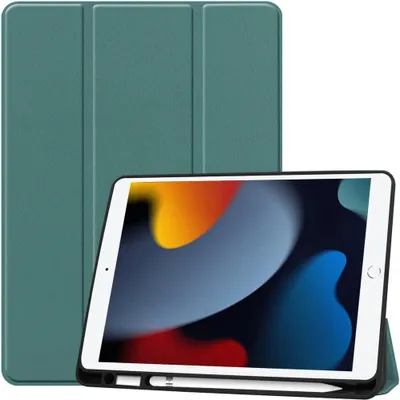 Produktbild von Bizon Case Tab Lizard Apple iPad 9/8/7 10.2 2021/2020/2019 dunkelgrün