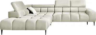 Produktbild von Ecksofa PLAZA L-Form | Linke Seite | Funktional Komfortable Schlaffunktion Verstellbare Kopfstützen Verstellbarer Sitz Wellenfedersystem Hochelastischer Schaum 300x216x99 cm-Beige