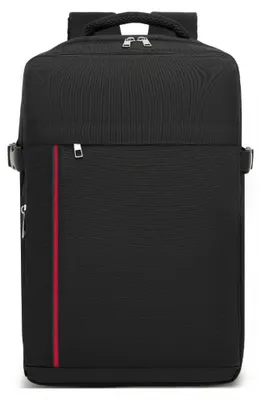 Produktbild von Handgepäckrucksack 40x30x20 für Ryanair und Wizz Air, Kabinenrucksack für Flugreisen, leicht kompakt praktisch Schwarz Rosso