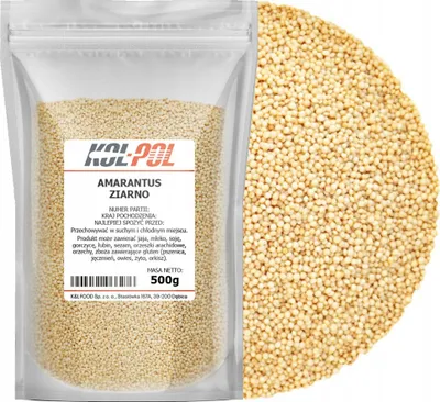 Zdjęcie produktu dla AMARANTUS ZIARNO 500g Naturalny szarłat bogaty w białko i błonnik Kol-Pol