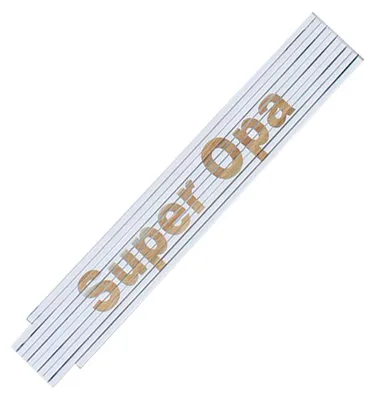 Produktbild von TE-Trend Zollstock Maßstab Holzgliedermasstab Laser Gravur Spruch Vatertag Opa Geburtstag Text Auswahl Spruchartikel Super Opa weiß