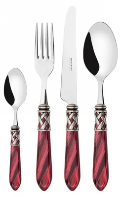 Immagine prodotto di ALADDIN Ghiera Argento Anticato, Posate Set 24 Pz, Scatola Gallery, Casa Bugatti