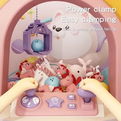 Produktbild von Elektrischer Greifautomat für Kinder mit Sound - Greifmaschine - Pink - Cartoons - Plüschtiere - Wiederaufladbar mit USB - Inkl. Preise - Geschenk