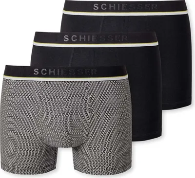 Produktbild von Schiesser Boxershorts Unterhosen im 3 Pack mit Logo-Webgummibund
