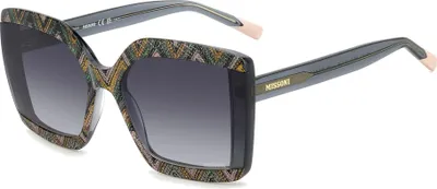 Zdjęcie produktu dla Okulary przeciwsłoneczne Missoni MIS 0186/S, szare, wzór zielony, rozmiar 62/17/145, damskie