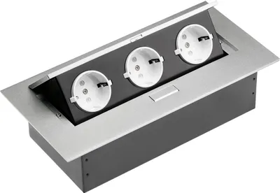 Image de Bâti de prises GTV 3x pour le bureau - Type F Argent