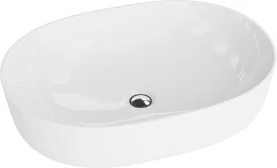 Produktbild von LAVITA Aufsatzwaschtisch Verso| Aufsatzwaschbecken Rechteckig | Waschbecken Ohne Überlauf und Hahnloch | Aus hochwertigem Porzellan | Waschtisch | 60x42x14,5 cm | Weiß Glanz