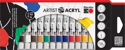 Immagine prodotto di Set di colori acrilici Marabu "Artist Acryl", 12 x 12 ml