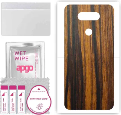 Produktbild von apgo Rückseite Schutzfolie, Skin, kompatibel mit LG K31, Hinten Displayschutzfolie aus Vinylfolie, kratzfest, einfache Montage - Tigerwood