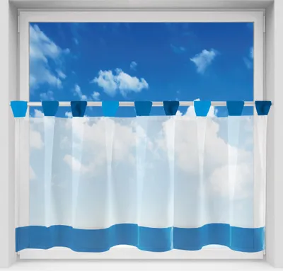 Produktbild von Bistrogardine mit Schlaufen, Größe: 150x45cm, Farbe: Blau