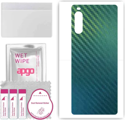 Produktbild von apgo Rückseite Schutzfolie, Skin, kompatibel mit Sony Xperia 10 III SOG04, Hinten Displayschutzfolie aus Vinylfolie, kratzfest, einfache Montage - Kohlenstoff-Chamäleon CAKA1