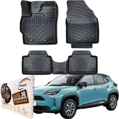 Produktbild von Trimak Autofußmatten kompatibel mit Toyota Yaris Cross 2020-2024 Auto Allwetter Gummimatten