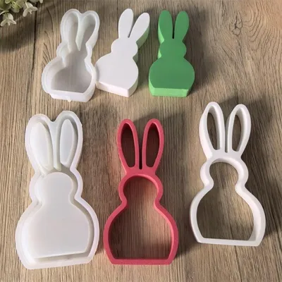Obrázok produktu pre Silikónová forma na Veľkonočného zajačika, sada 2 kusov. Forma na výrobu sviečok, gýpsových výrobkov a sladkostí