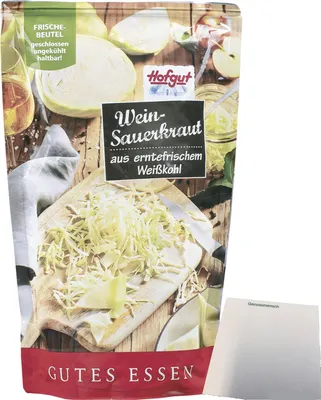 Produktbild von Hofgut Mildes Weinsauerkraut (500g Beutel) + usy Block