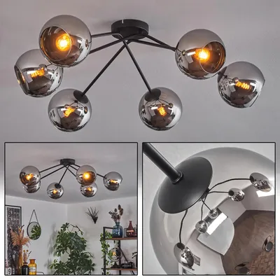 Produktbild von Cesaro Deckenlampe aus Metall/Glas in Schwarz/Chromfarben