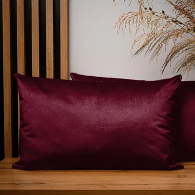 Obrázek produktu pro MG Design, sada 2 povlaků na polštáře, 30 x 50 cm, červená barva - s zipem, sametově měkké, jemné a husté, snadno se udržují