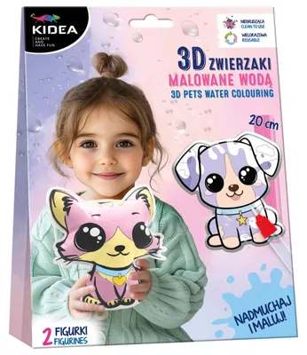 Obrázek produktu pro Kouzelná 3D zvířátka k vybarvování vodou Kidea