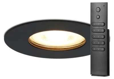 Produktbild von hoftronic LED Einbaustrahler 4W GU10 345lm 2700K IP65 Schwarz dimmbar