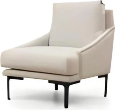 Produktbild von Sessel Weiß Einfarbig Modern Design Stil Wohnzimmer Arbeitszimmer Textil