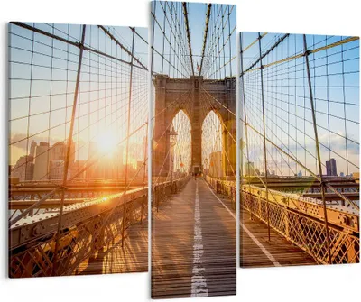 Produktbild von Bild auf Leinwand - Leinwandbild - New York Brücke - 95x80cm - Wand Bild - Wanddeko - Wandbilder - Leinwanddruck - Bilder - Kunstdruck - Wanddekoration - Leinwand bilder - Wandkunst - CB95x80-3707