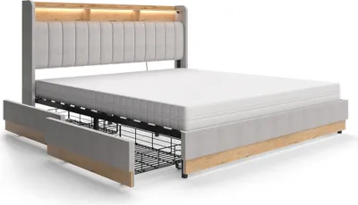 Obrázok produktu pre Čalúnená posteľ Vitalispa Nura Šedá 180x200 cm s matracom, Model 51955