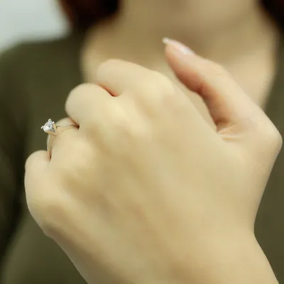 Produktbild von 0,35 Carat Diamant Solitär Ring Antragsring 14 Karat Weißgold - 58 (18,40 mm)