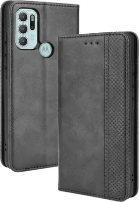 Produktbild von Motorola Moto G60s Hülle - Coverup Vintage Style Klapphülle - Schwarz