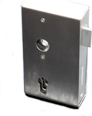 Produktbild von UHRIG V2A EDELSTAHL Schlosskasten 40mm mit Schloß verzinkt für Gartentür Tor