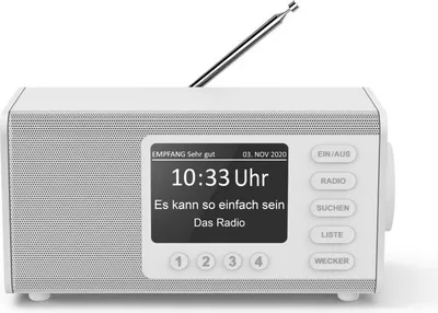 Produktbild von Hama DR1000DE, Persönlich, DAB, DAB+, FM, TFT, 10,2 cm (4"), Weiß, Extern