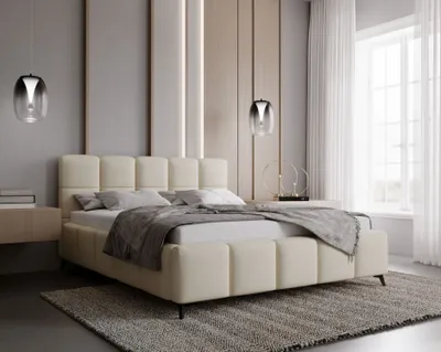 Produktbild von Polsterbett 140x200 ARMINDA 2 mit Stauraum - Vanille