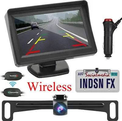 Obrázek produktu pro Záložní kamera do auta Zadní pohled HD Parkovací systém Noční vidění s 4,3palcovým LCD monitorem černá