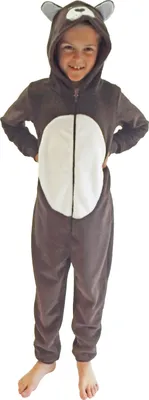 Produktbild von Kinder Karnevalskostüm Uni Jumpsuit Overall Onesie Schlafanzug in tollen Tier Motiven ; Bär , 116