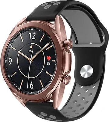 Produktbild von Strap-it Samsung Galaxy Watch 3 41mm Sportarmband (Schwarz / Grau)