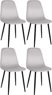 Produktbild von In And OutdoorMatch Esszimmerstühle Makenna – Grau – 4er-Set – Samt – Hochwertige Polsterung – Stilvolle Esszimmerstühle –  Optik