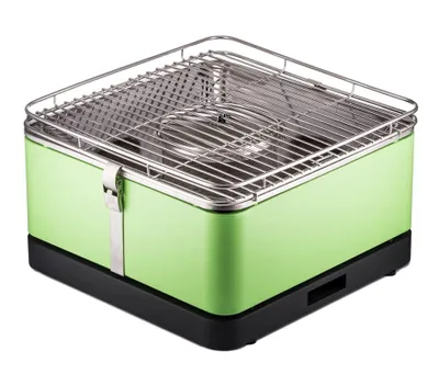 Produktbild von JUNG Tischgrill ARIZONA rauchfreier Holzkohlegrill Mobil 33x33x20cm tragbar Smokeless, Balkon Grill, Smokeless Rauchfrei Mobil tragbar, Tischgrill