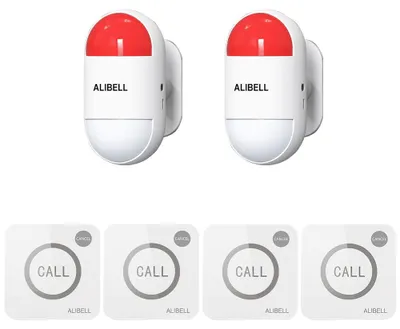Image de Alarme personnelle - sirène de 120 dB - alimentée par batterie - fixation murale - système de sécurité avec bouton d'urgence