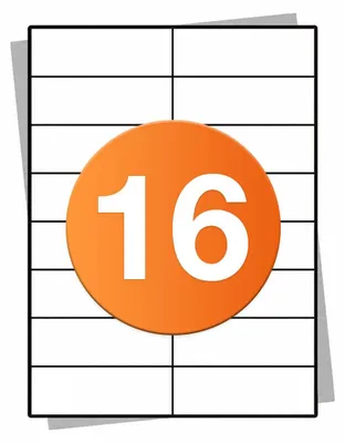 Produktbild von A4 Aufkleberbögen 16 pro Blatt 105x37mm