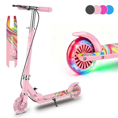 Produktbild von FOXSPORT Cityroller höhenverstellbar | 120mm Räder, Kinderroller Hand-und Fußbremse, 100kg, Rosa