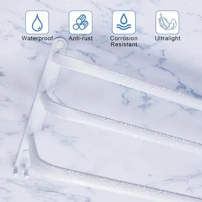 Productafbeelding van Unyqoos® Wandhanddoekhouder (3-voudig) – geanodiseerd aluminium, waterdicht en corrosiebestendig, handdoekstang met haken, wit, 60 cm
