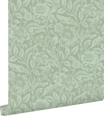 Zdjęcie produktu dla ESTAhome Tapeta zabytkowe kwiaty popielatej miętowej zieleni 53 cm x 10.05 m