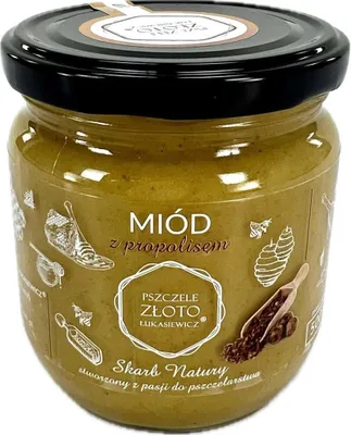 Produktbild von IMKERSHOP Honig mit Propolis 500g – 0,5 kg – Für den täglichen Gebrauch – Blütenhonig 94,80%, Propolis-Trockenextrakt 5,00% – Für die Ganze Familie