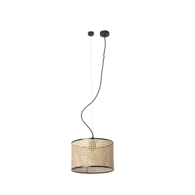 Image de Faro Mambo Noir Lampe à suspendre Lamp Rotin Abat-jour Ø320*213