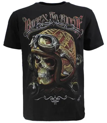 Produktbild von Biker Glow in the Dark T-Shirt Born To Ride Schwarz – Hohe Qualität - M
