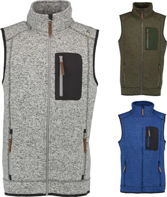 Produktbild von Herren Jagd Weste Fleeceweste Strickfleece Sweatweste, Größe:52/L, Farbe:Grau