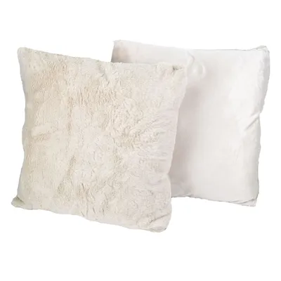 Produktbild von Fellimitat Kissen Polyester 45x45 beige, anthrazit o.weiß extra weich