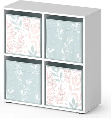 Produktbild von Vicco Raumteiler Tetra, 72 x 72.6 cm mit 4 Faltboxen opt.1, Weiß