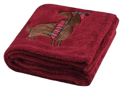 Image de Plaid douillet Chien avec bonnet rouge